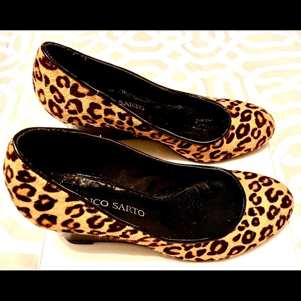 Franco Sarto Leopard Print Wedges